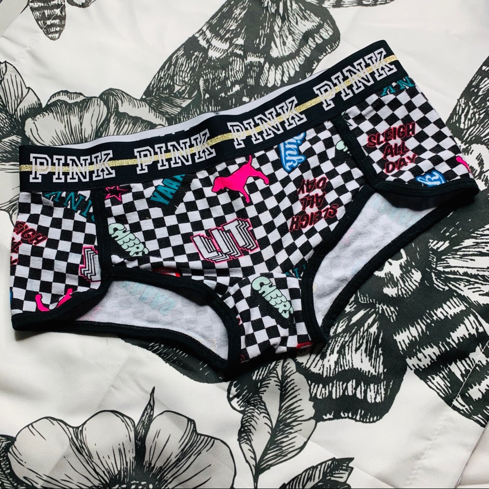 VS pink checkered shorts